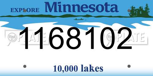 1168102 Minnesota License Plate