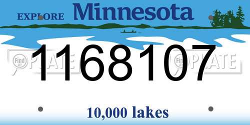 1168107 Minnesota License Plate