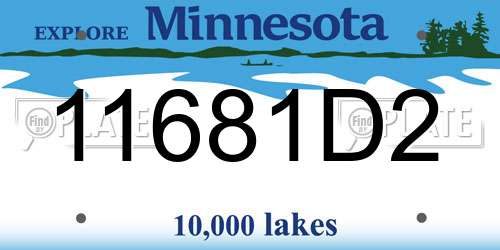 11681D2 Minnesota License Plate