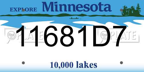 11681D7 Minnesota License Plate