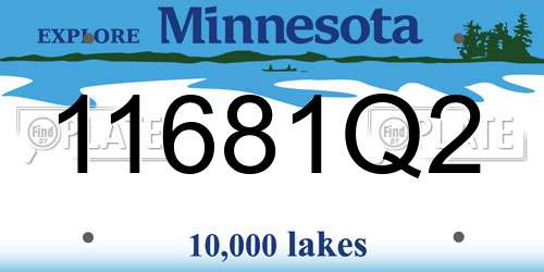 11681Q2 Minnesota License Plate