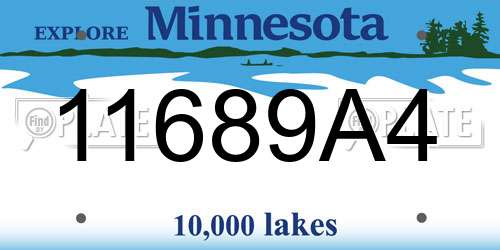 11689A4 Minnesota License Plate