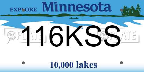 116KSS Minnesota License Plate