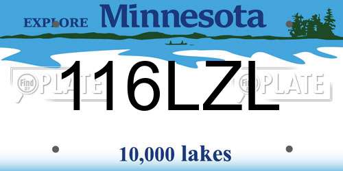 116LZL Minnesota License Plate