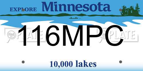 116MPC Minnesota License Plate