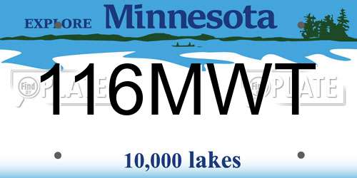 116MWT Minnesota License Plate