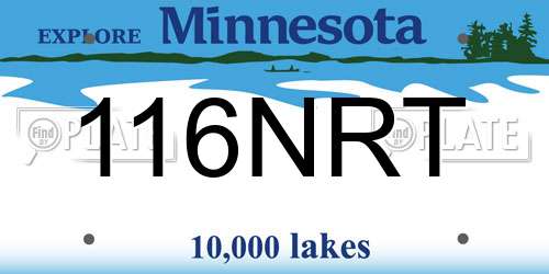 116NRT Minnesota License Plate