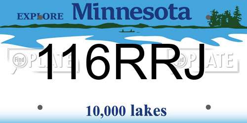 116RRJ Minnesota License Plate