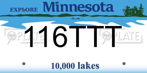 116TTT Minnesota License Plate