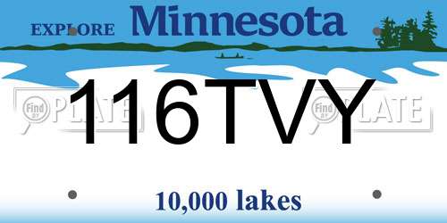 116TVY Minnesota License Plate