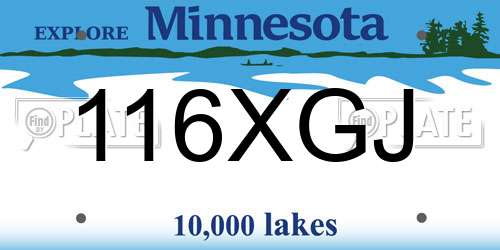 116XGJ Minnesota License Plate