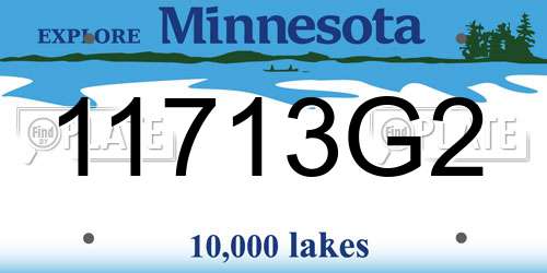 11713G2 Minnesota License Plate
