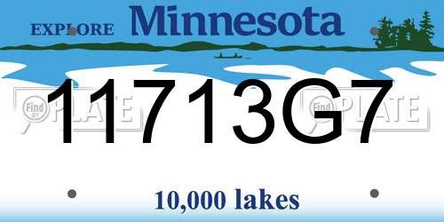 11713G7 Minnesota License Plate