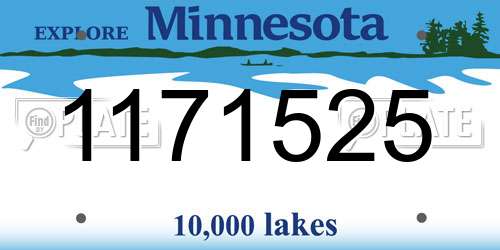 1171525 Minnesota License Plate