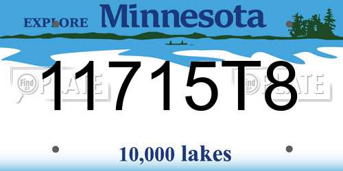 11715T8 Minnesota License Plate