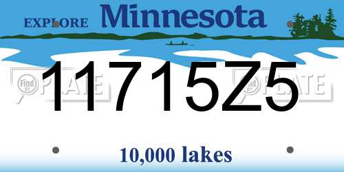 11715Z5 Minnesota License Plate