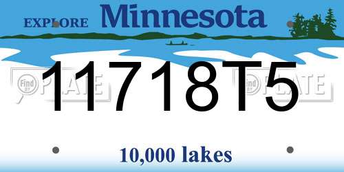 11718T5 Minnesota License Plate