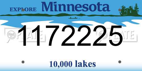 1172225 Minnesota License Plate