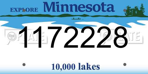 1172228 Minnesota License Plate