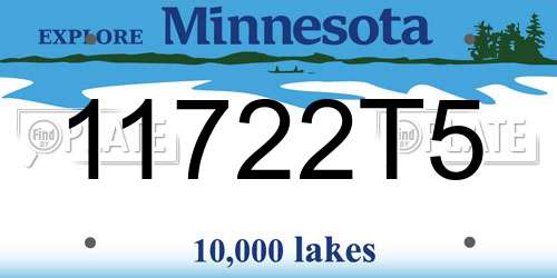 11722T5 Minnesota License Plate
