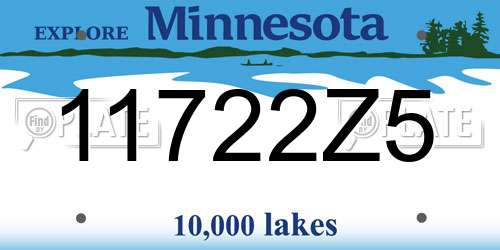 11722Z5 Minnesota License Plate