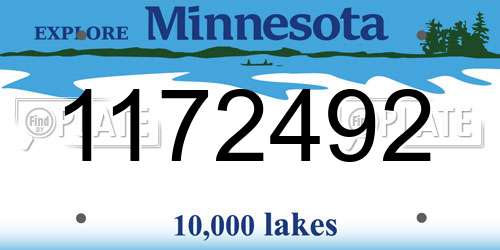 1172492 Minnesota License Plate