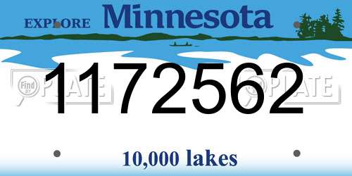 1172562 Minnesota License Plate