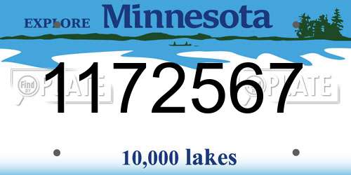 1172567 Minnesota License Plate