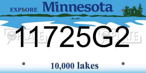 11725G2 Minnesota License Plate