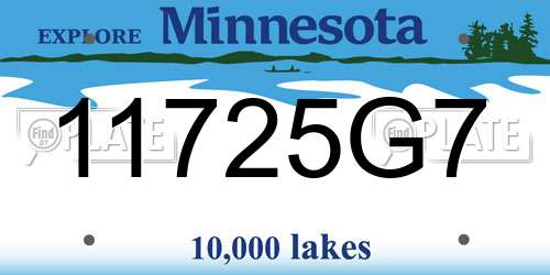 11725G7 Minnesota License Plate