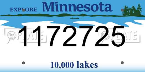 1172725 Minnesota License Plate