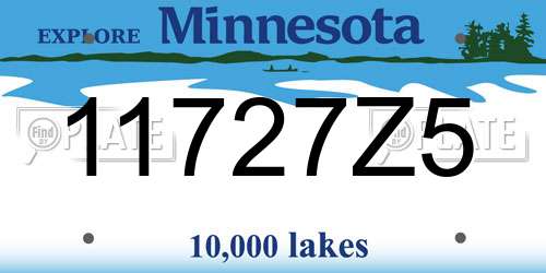 11727Z5 Minnesota License Plate