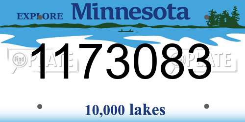 1173083 Minnesota License Plate