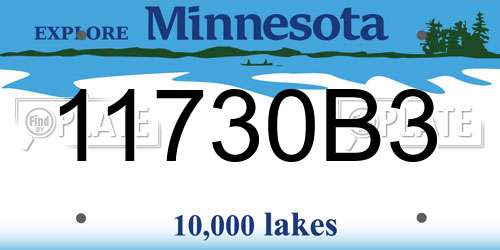 11730B3 Minnesota License Plate