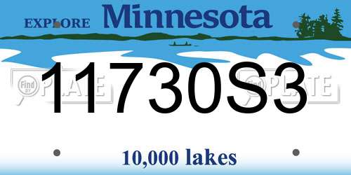 11730S3 Minnesota License Plate
