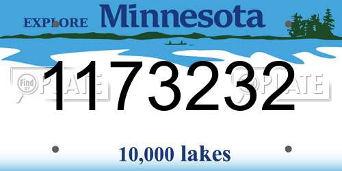 1173232 Minnesota License Plate
