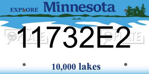 11732E2 Minnesota License Plate