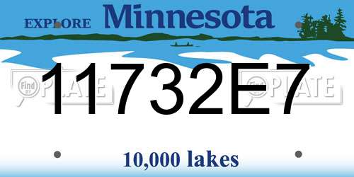 11732E7 Minnesota License Plate