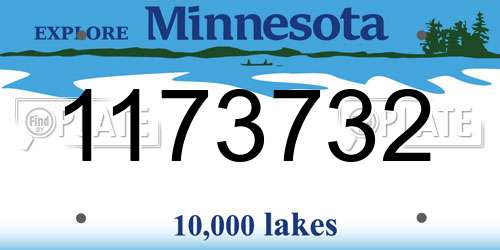 1173732 Minnesota License Plate