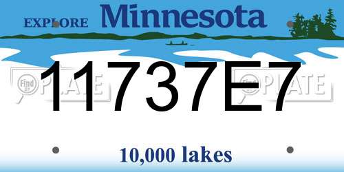 11737E7 Minnesota License Plate