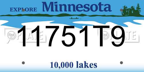 11751T9 Minnesota License Plate