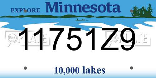 11751Z9 Minnesota License Plate