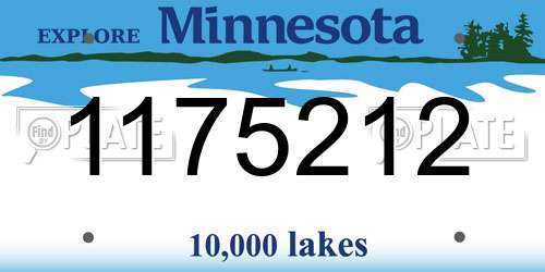 1175212 Minnesota License Plate