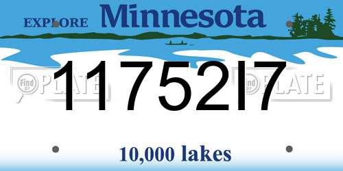 11752I7 Minnesota License Plate