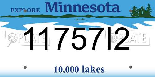 11757I2 Minnesota License Plate