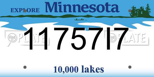 11757I7 Minnesota License Plate