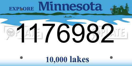 1176982 Minnesota License Plate