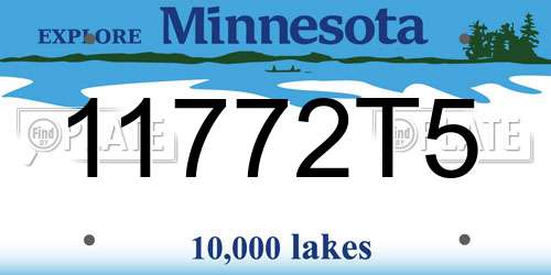 11772T5 Minnesota License Plate
