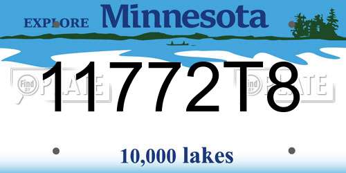 11772T8 Minnesota License Plate
