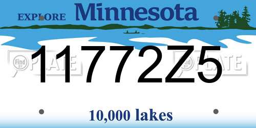 11772Z5 Minnesota License Plate